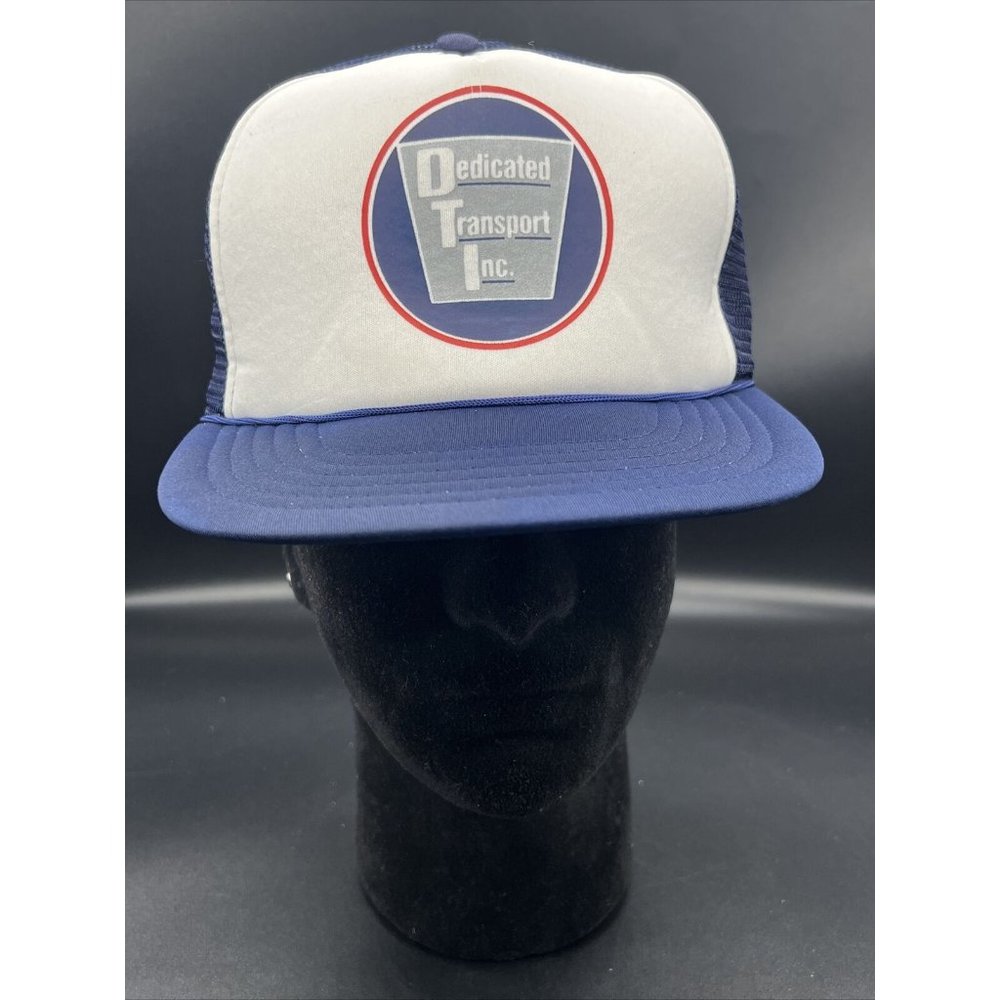 Vintage Dedicated Transport Inc Hat Cap Snap Back Adjustable Foam Blue/White